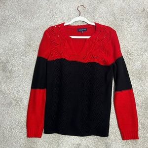 Two tone red and black sweater never worn